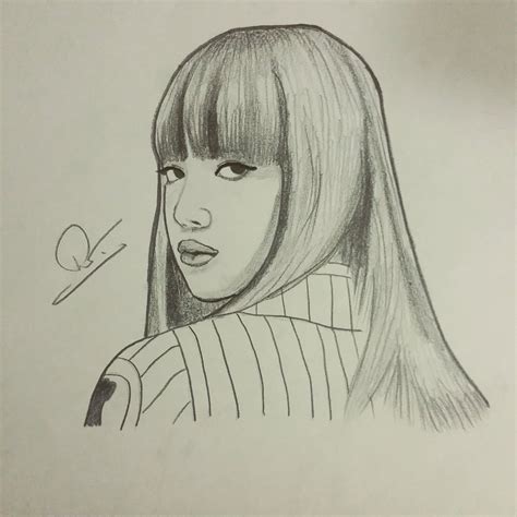 how to draw lisa from blackpink